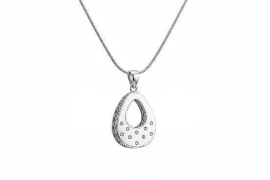 Silver Luna Drop Pendant Set