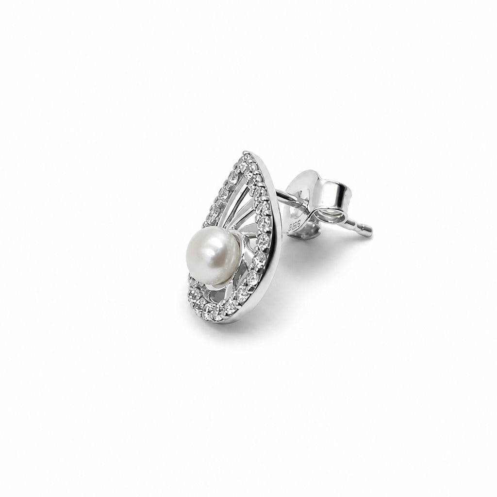 Pearl Teardrop Stud Earrings