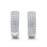 Three Line CZ Huggie Hoops