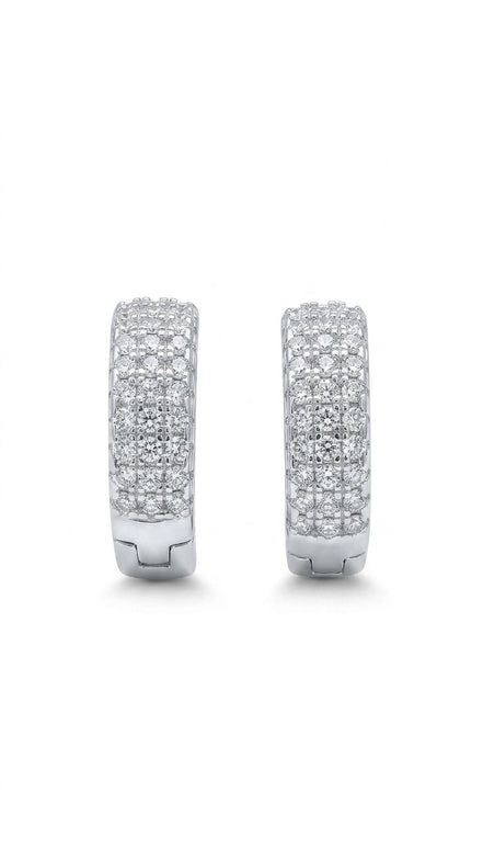 Three Line CZ Huggie Hoops