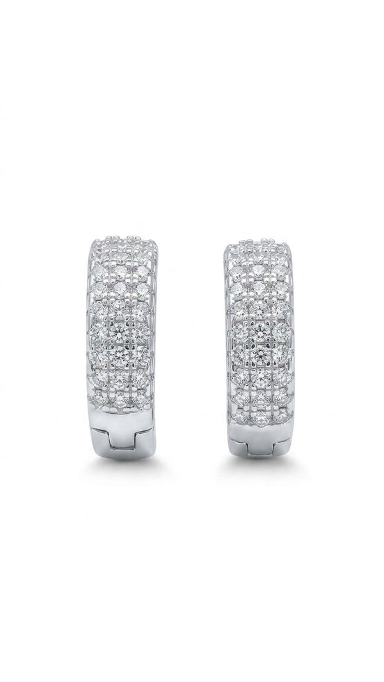 Three Line CZ Huggie Hoops