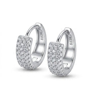 Three Line CZ Huggie Hoops