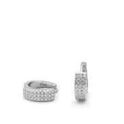 Three Line CZ Huggie Hoops