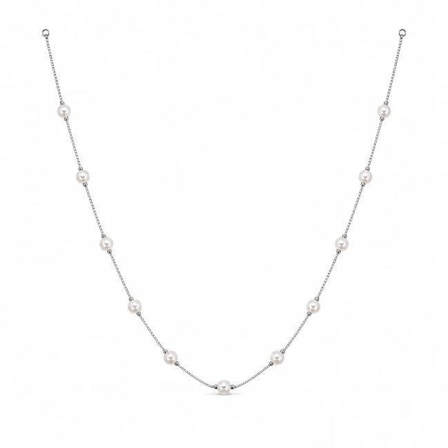 Celeste Freshwater Pearl Station Necklace