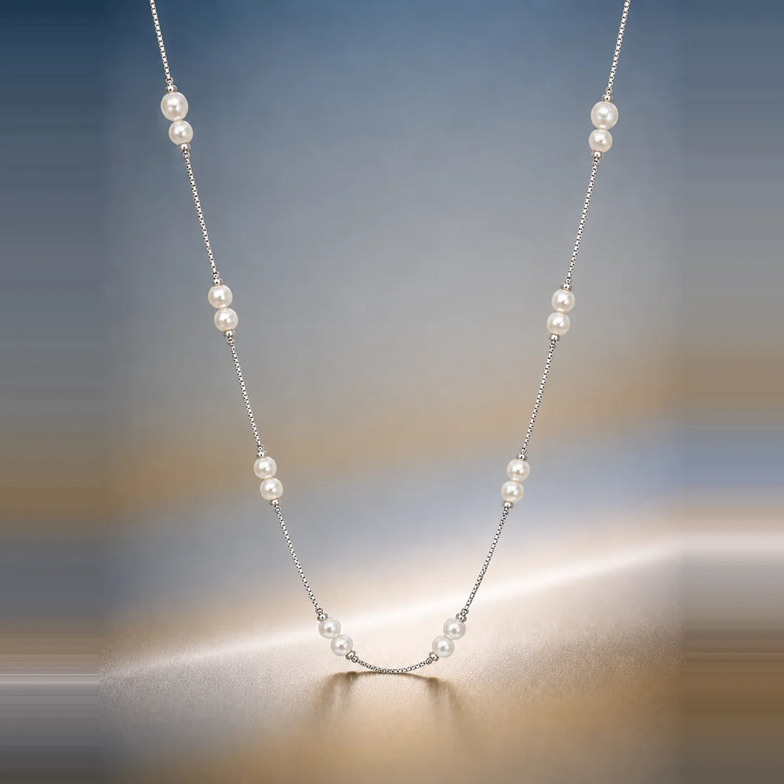 Luna Pearl Station Necklace
