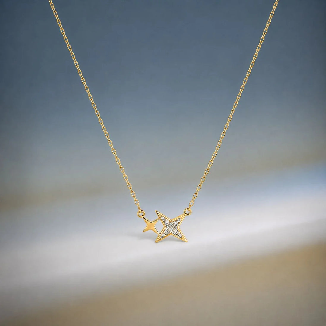 Celeste Twin Star Necklace