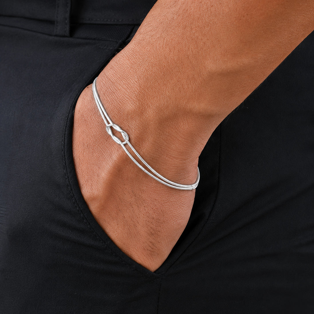 Infinity Knot Silver Rakhi