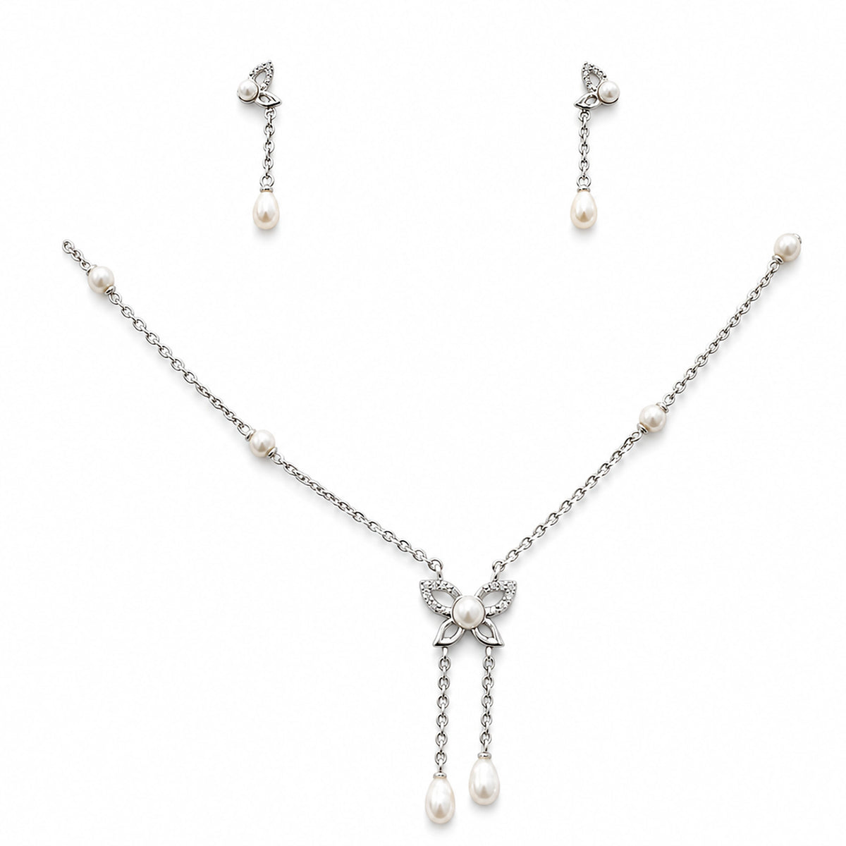 Opaline Butterfly Pearl Jewelry Set