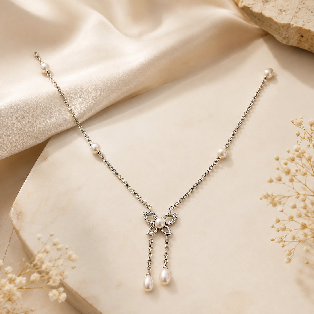 Opaline Butterfly Pearl Jewelry Set