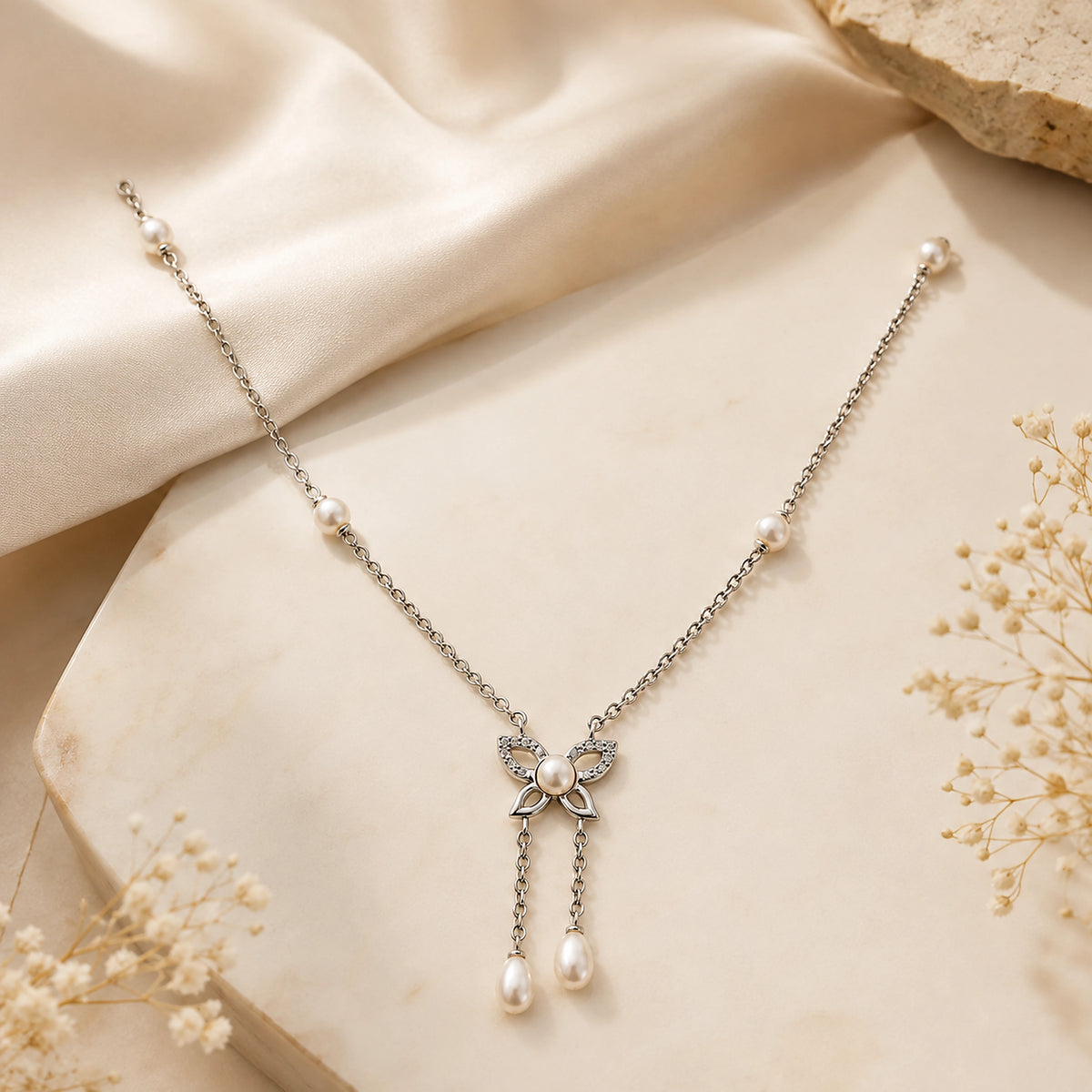 Opaline Butterfly Pearl Jewelry Set