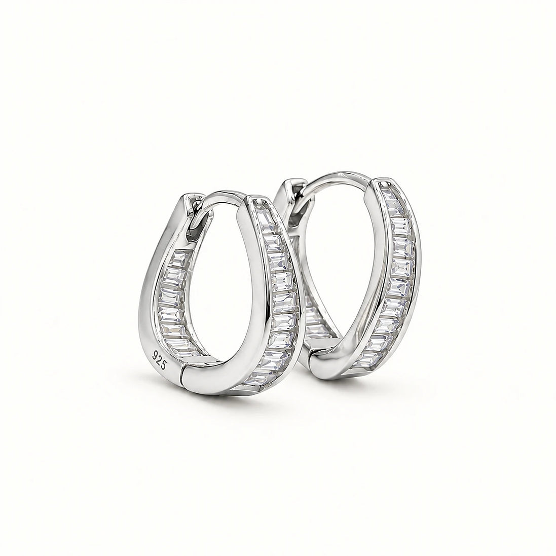 Luxe Dual-Tone Crystal Hoop Earrings