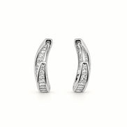 Luxe Dual-Tone Crystal Hoop Earrings