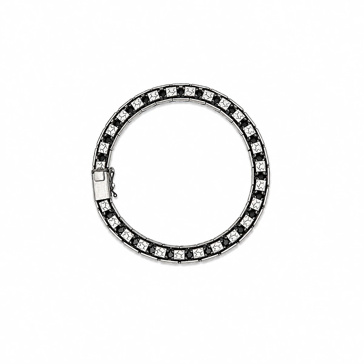 Black onyx link bracelet