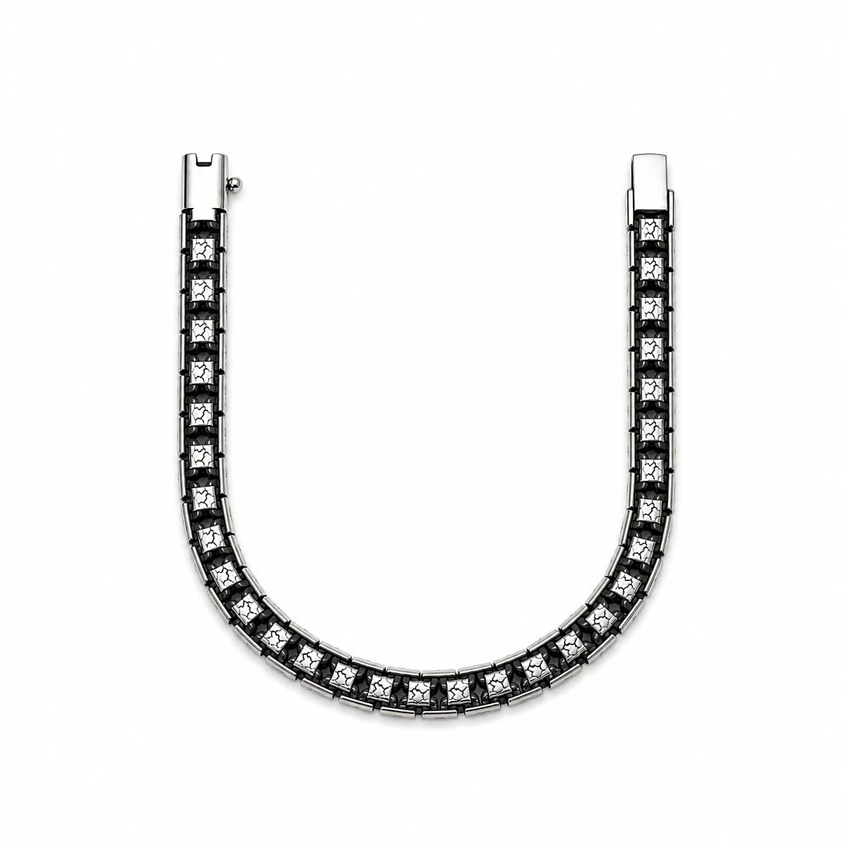 Black onyx link bracelet