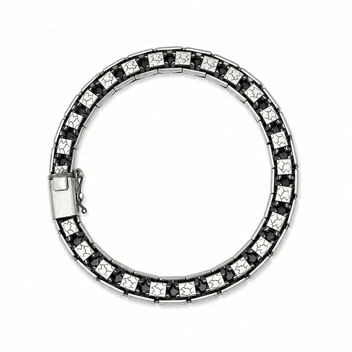 Black onyx link bracelet