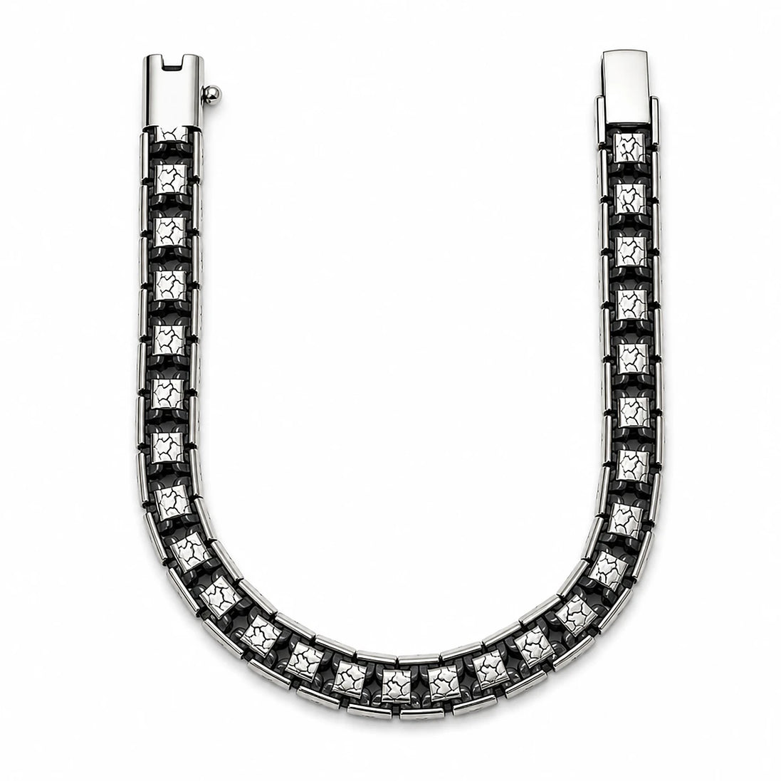Black onyx link bracelet