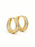 Luxe Dual-Tone Crystal Hoop Earrings
