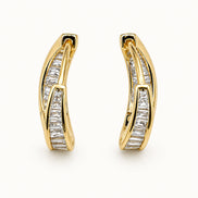 Luxe Dual-Tone Crystal Hoop Earrings