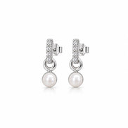 Pearl Halo Drop Stud Earrings