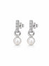 Pearl Halo Drop Stud Earrings