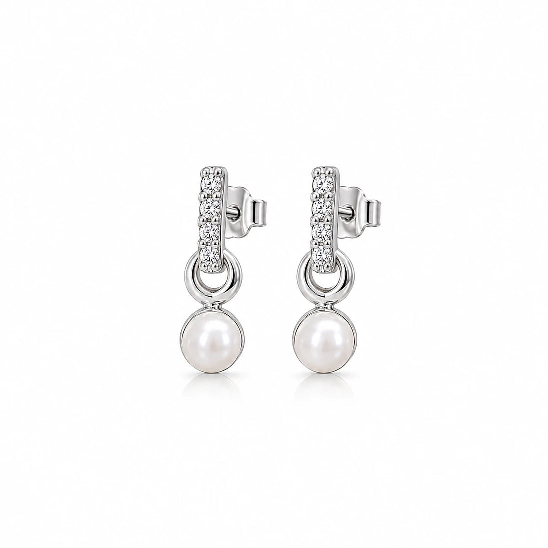Pearl Halo Drop Stud Earrings