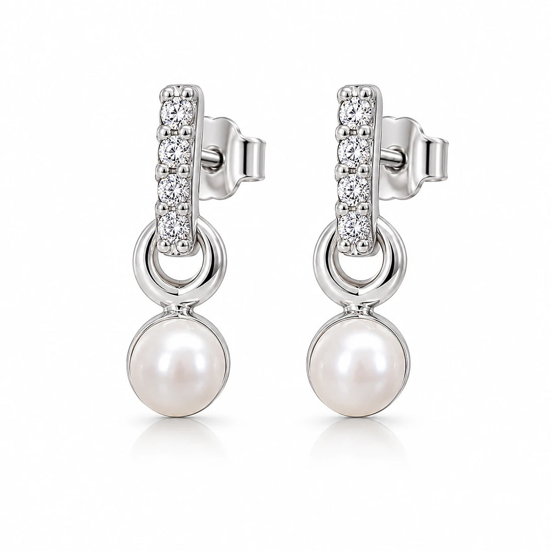 Pearl Halo Drop Stud Earrings