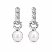 Pearl Halo Drop Stud Earrings
