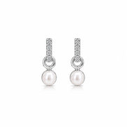 Pearl Halo Drop Stud Earrings
