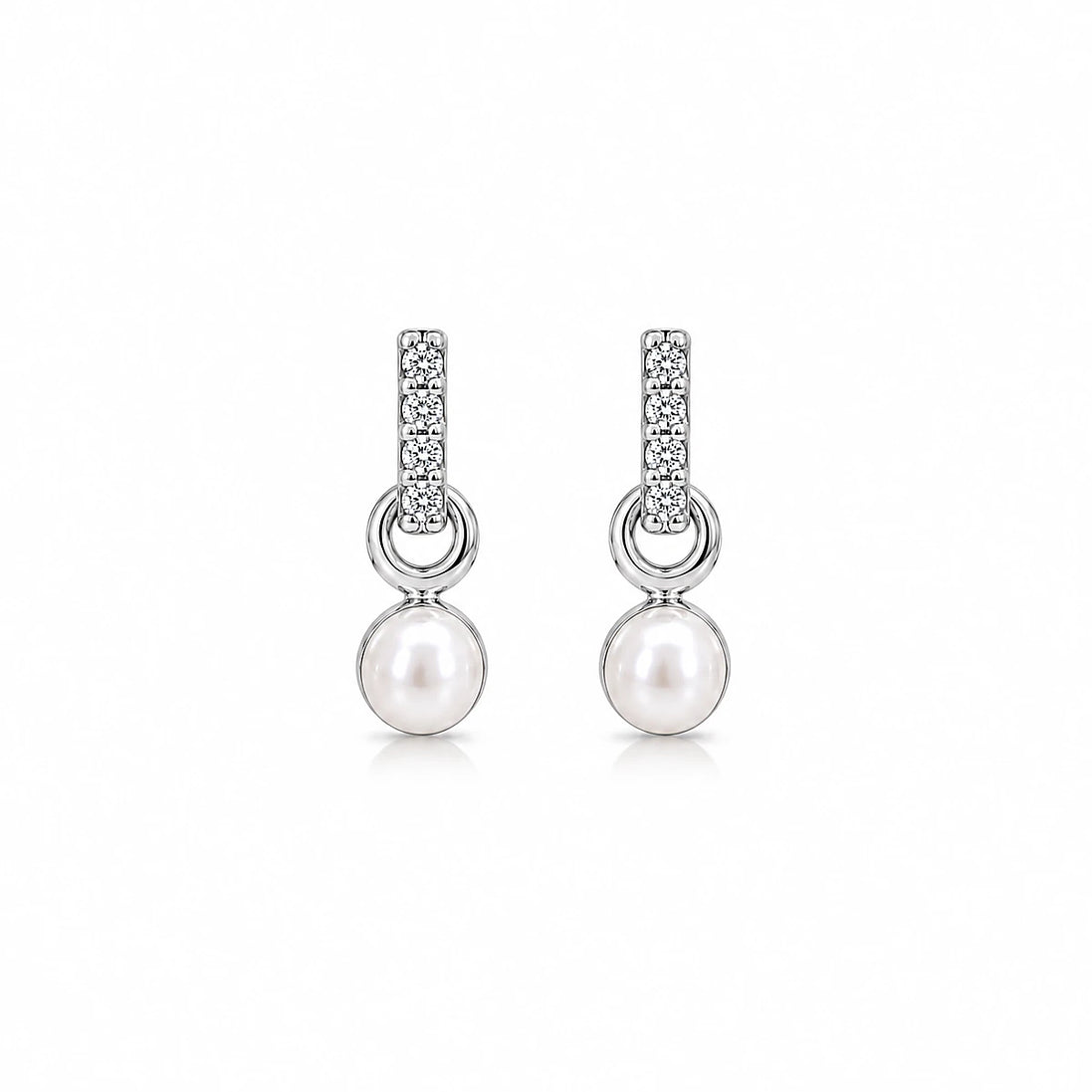 Pearl Halo Drop Stud Earrings
