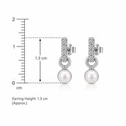 Pearl Halo Drop Stud Earrings