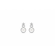 Luna Halo Pearl Stud Earrings
