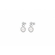 Luna Halo Pearl Stud Earrings