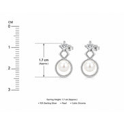 Luna Halo Pearl Stud Earrings