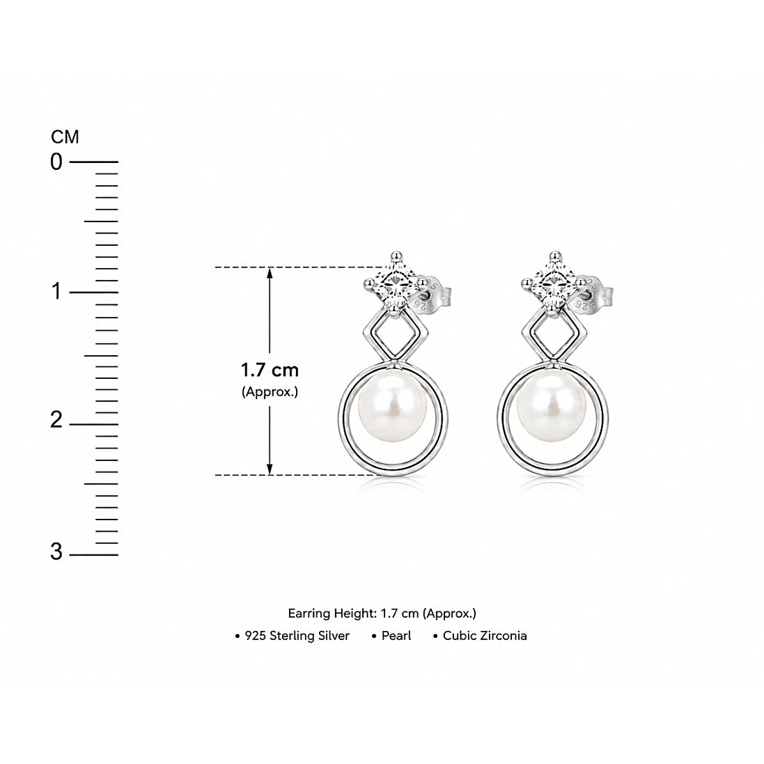 Luna Halo Pearl Stud Earrings
