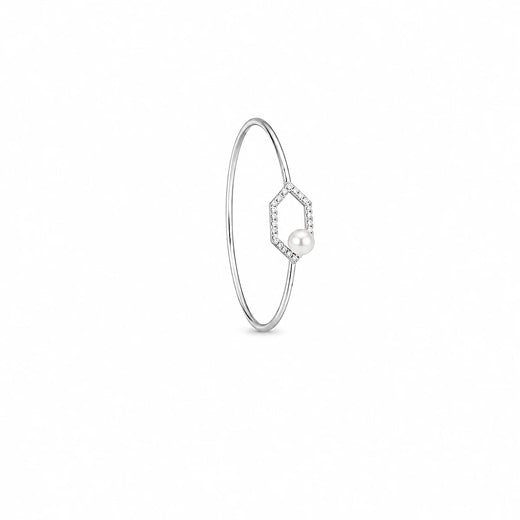 Hexa Pearl Harmony Cuff Bracelet