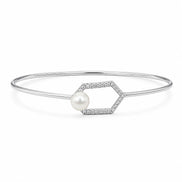 Hexa Pearl Harmony Cuff Bracelet