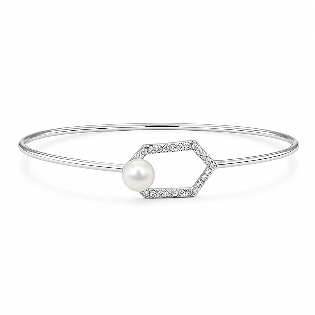 Hexa Pearl Harmony Cuff Bracelet
