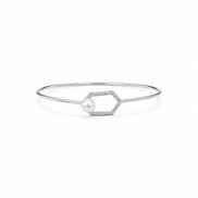 Hexa Pearl Harmony Cuff Bracelet