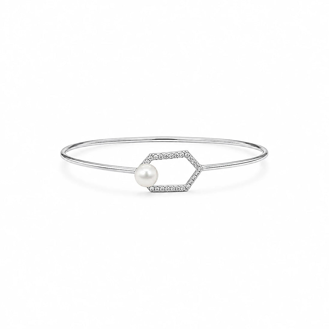 Hexa Pearl Harmony Cuff Bracelet