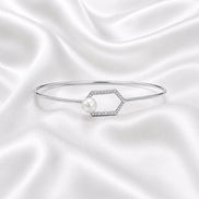 Hexa Pearl Harmony Cuff Bracelet