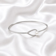 Pearl Infinity Twist Cuff Bracelet