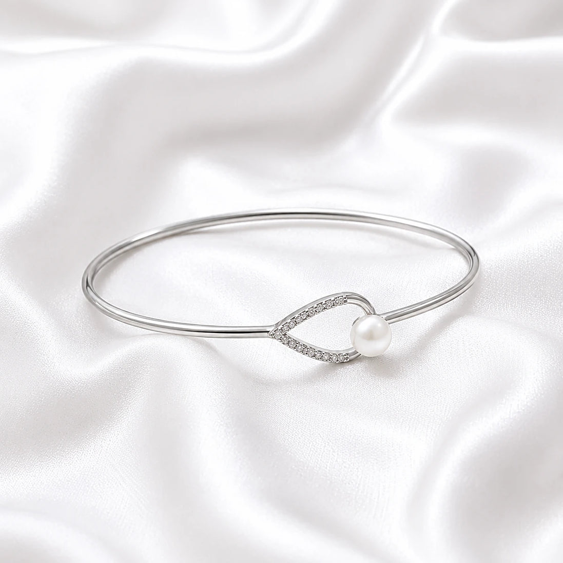 Pearl Infinity Twist Cuff Bracelet