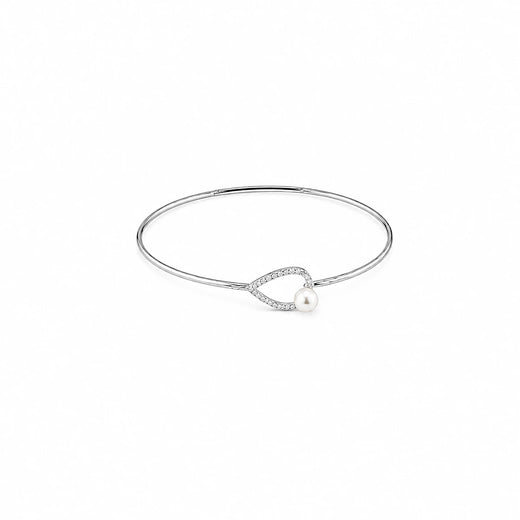 Pearl Infinity Twist Cuff Bracelet
