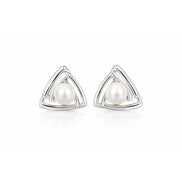 Trinity Pearl Stud Earrings