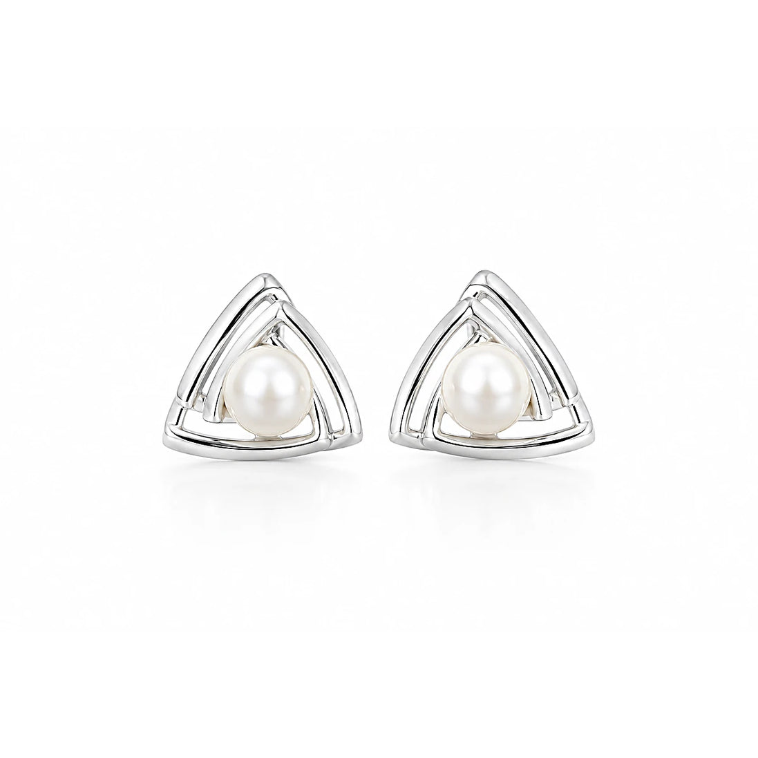 Trinity Pearl Stud Earrings