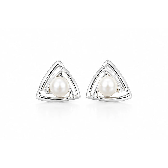 Trinity Pearl Stud Earrings