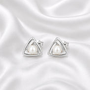 Trinity Pearl Stud Earrings