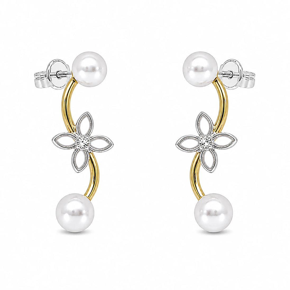 Pearl Bloom Duo Stud Earrings