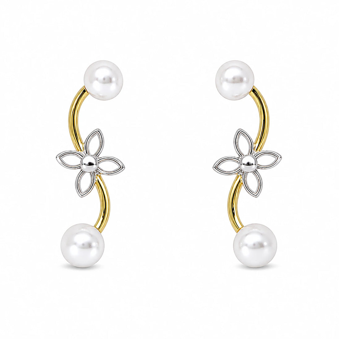 Pearl Bloom Duo Stud Earrings