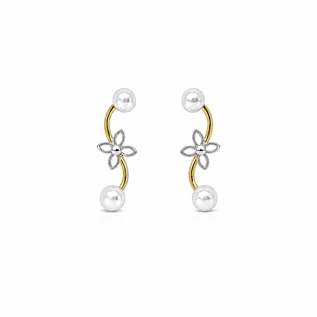 Pearl Bloom Duo Stud Earrings